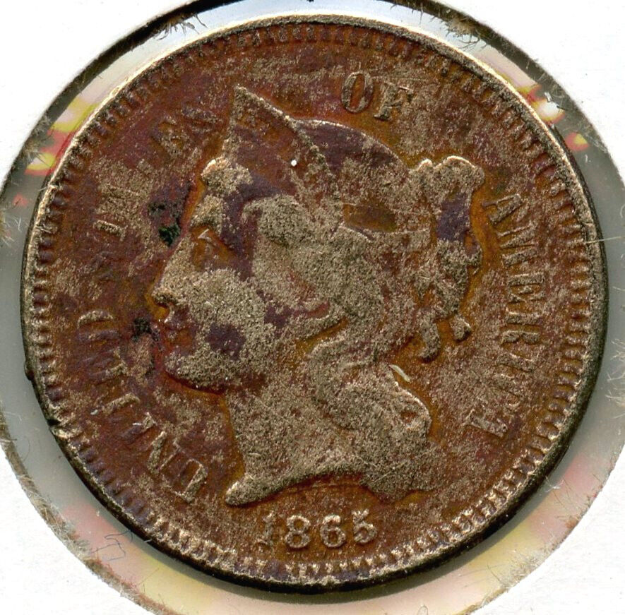 1865 3-Cent Nickel Cull Coin - Three Cents - CC298