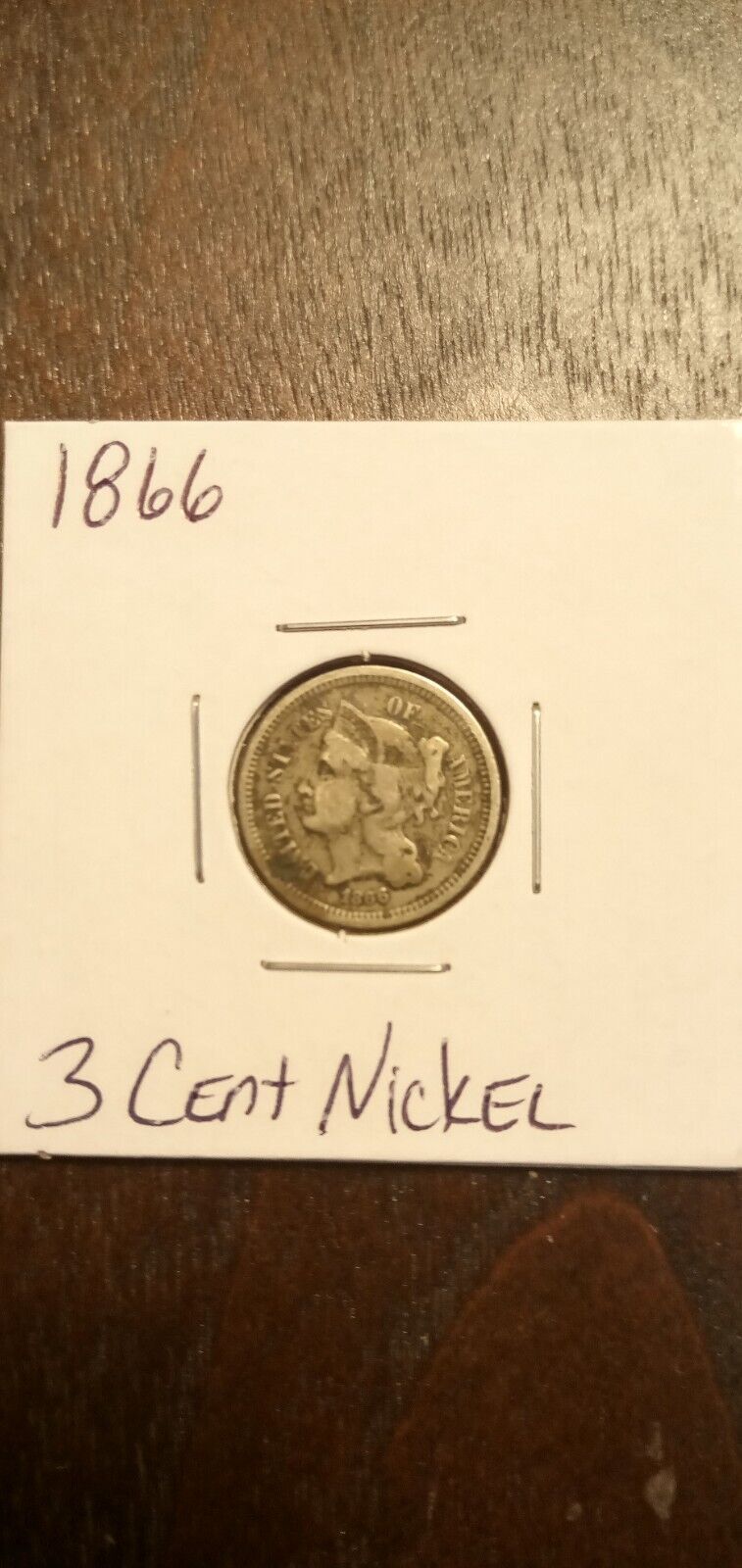 1866 Three Cent Nickel Piece 3C Ungraded Civil War Era US Coin