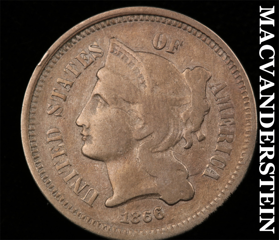 1866 Three Cent Nickel-Scarce Better Date #i6646